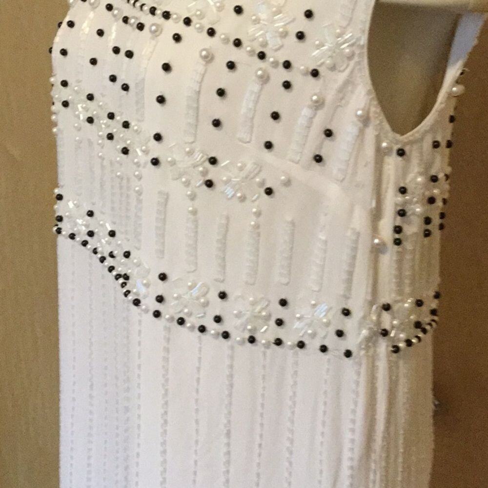 French Connection Sleeveless A-Line Dress beaded - Picture 4 of 9